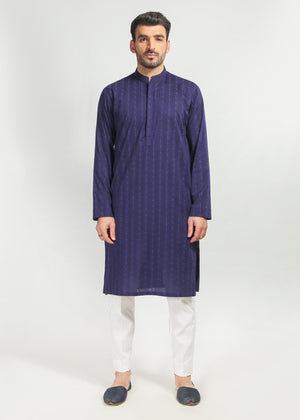 SCHIFFLI KURTA NAVY BLUE