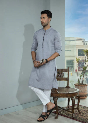 GREY JACQUARD KURTA