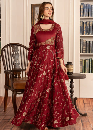 ALIA SILK MAXI MAROON