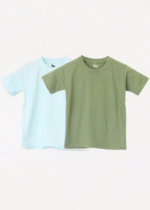 Pack Of 2 - Basic Olive Green & Aqua Blue T-Shirts