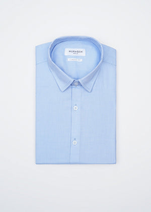 Blue Textured Formal Shirt - Men