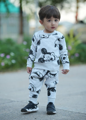 Heather Grey Mickey All Over Track Suit