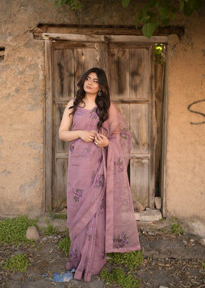 Saareeka - Lilac Floral Saree