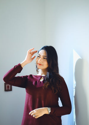 Maroon Two Piece Dress