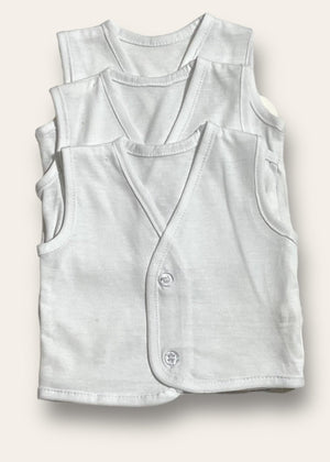 newborn vest po3 - white