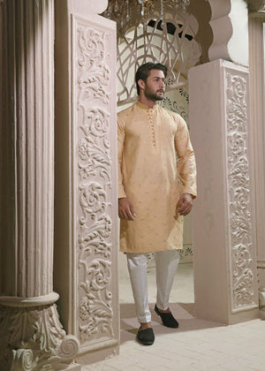 PEACH EMBROIDED KURTA