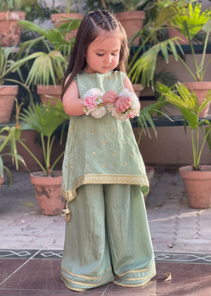 Qoas-e-Qazah-Pistachio - 2 Piece Formal Wear