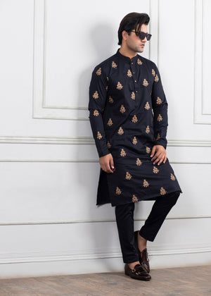 Black Embroided Kurta Pajama