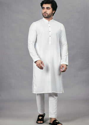 pearl white fusion kurta pajama