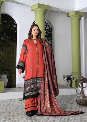 Gulab Posh (3pc-Unstitched with Shawl)