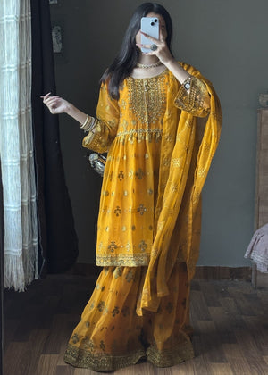 LACHA DOTTED FROK MUSTARD