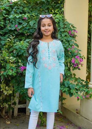 Embroidered Firozi Kurti