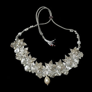 Zar - Silver Phool Neckpiece