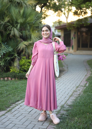 Pink Dress with scarf