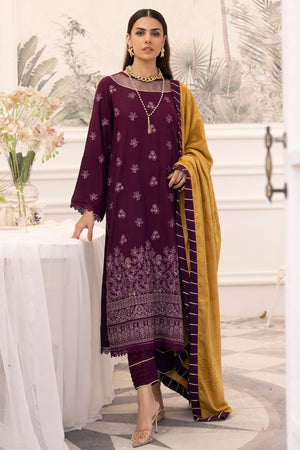 SA-09 : Unstitched Embroidered Dhanak 3PC