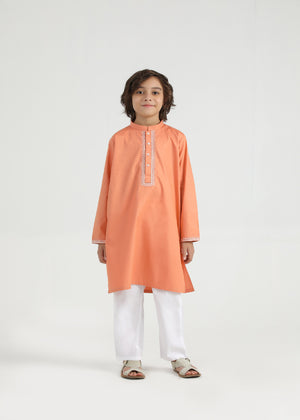 Peach Cotton Kurta