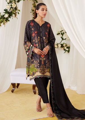 Maala Printed Raw Silk Shirt And Dupatta