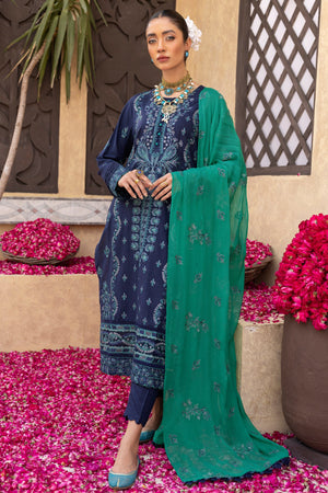 TA-05 : Unstitched Embroidered Slub Karandi 3PC