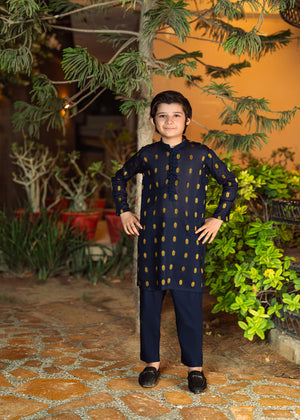 Navy Blue Boys Kurta Pajama