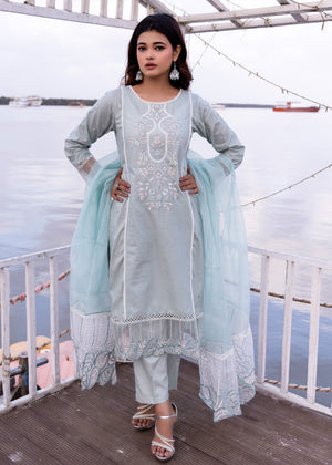 Embroidered Lawn Suit -7027