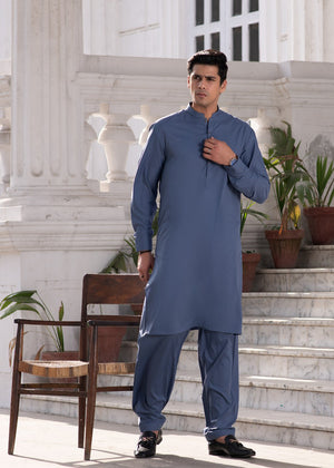 Dusk Blue- Shalwar Kameez