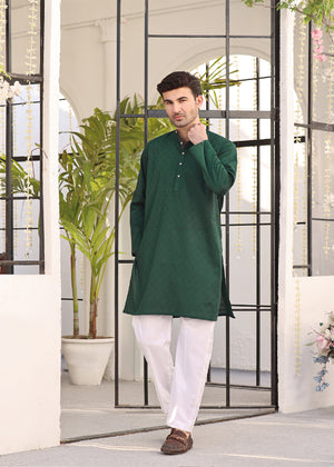 Dark Green Mens Kurta