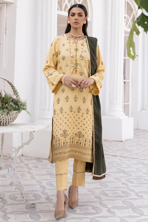 SA-10 : Unstitched Embroidered Dhanak 3PC