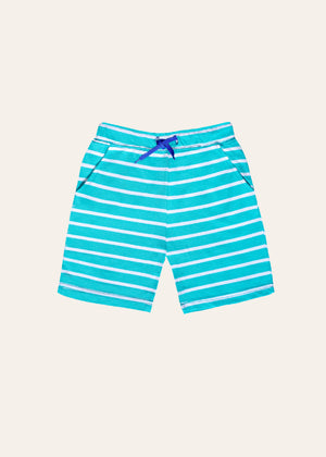 Turquoise & White Striped Short