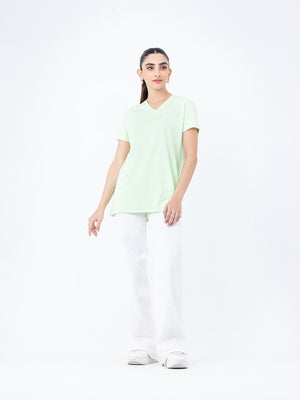 Regular Fit V-Neck Basic Tee - FWTBT23-011