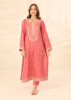 Pesca Pink Embroidered Two Piece Set (NPA2-23309)