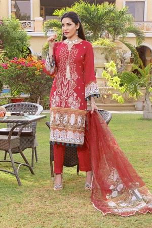 3 Pcs Unstitched EMB Lawn Suit KCNE-1451