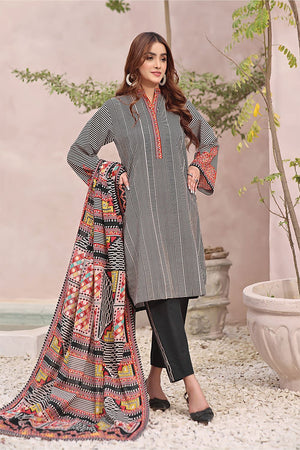 3PC Unstitched Khaddar Suit KKH-2344