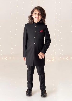 Plain Black Sherwani