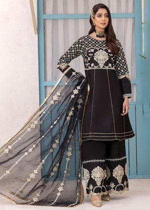 Embroidered Raw Silk Suit-2565