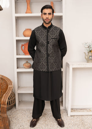 Regular Fit Shalwar Suit with Full Embroidered Waist Coat
