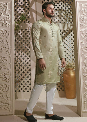 PISTACHIO EMBROIDED KURTA