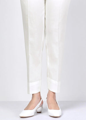 White Basic Cambric Trouser