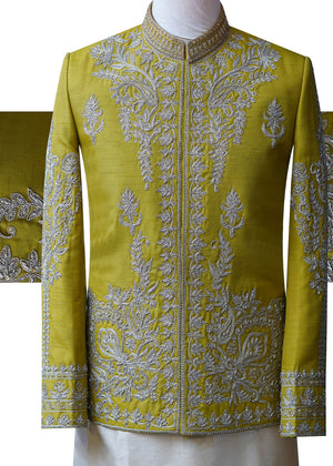 Lime Yellow Dori Work Prince Coat