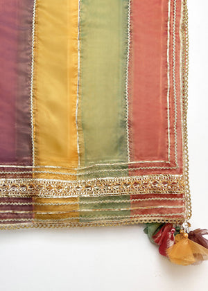 Zar-Gota Embellished Multi Color Dupatta