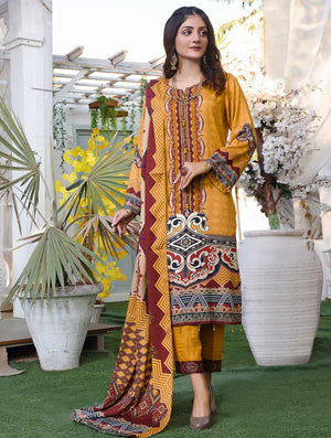 Printed Linen Suit with Printed Dupatta KTE-1644