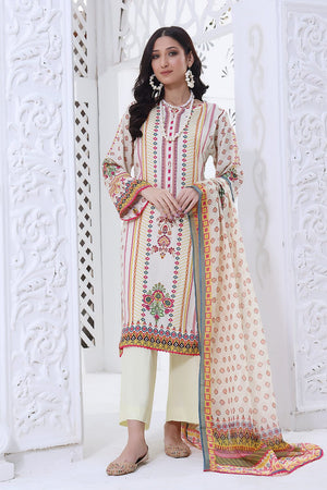 Printed Linen Suit with Printed Monarch Dupatta KTE-1555