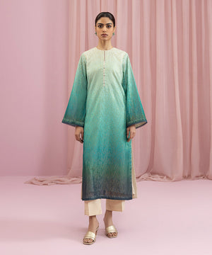 Womens Eid Pret Green Embroidered Masoori Net Two Piece Suit