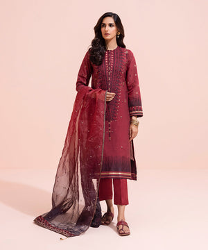 3 Piece - Embroidered Jacquard Suit