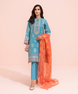 3 Piece - Embroidered Jacquard Suit