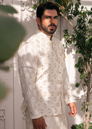 Embroidered Waist Coat Paired with Kurta and Shalwar - GR0025