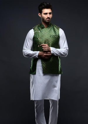 Green Small Paisley Waistcoat