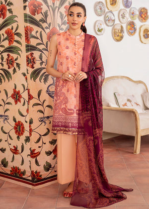 VIBRANT FLECK-3PC PRINTED LAWN SUIT