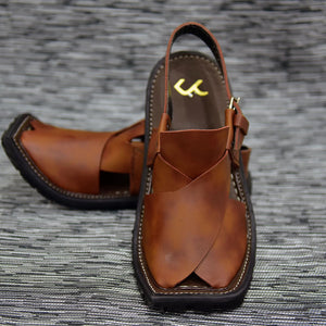 Kurta Corner - Leather Sandal 012 - Tan Brown