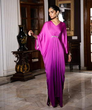 Embellished Silk Kaftan