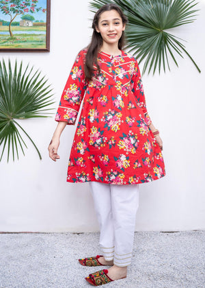 Lily Flowery Red 2pc Suit